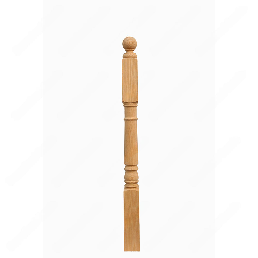 PR101 S1 Classic Colonial 3*3*48 Unfinished Red Oak Stair Post