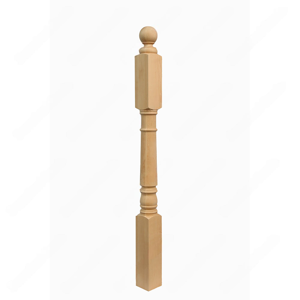 PR201 S1 Classic Colonial 3*3*48 Unfinished Maple Stair Post