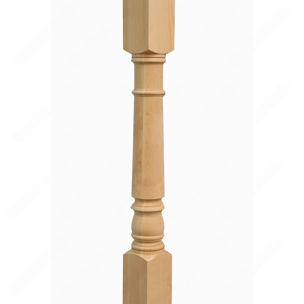 PR201 S1 Classic Colonial 3*3*48 Unfinished Maple Stair Post