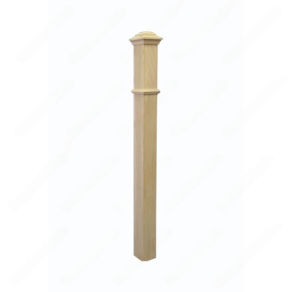 PF100 F0 Plain 3, 3-1/2, 4, 4-3/4 Unfinished Red Oak Square stair Post