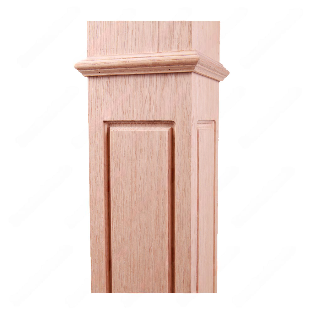 PF107 F7 Fluted 3, 3-1/2,4 Unfinished Red Oak Square stair Post