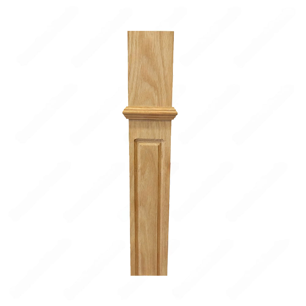 PF107 F7 Fluted 3, 3-1/2,4 Unfinished Red Oak Square stair Post