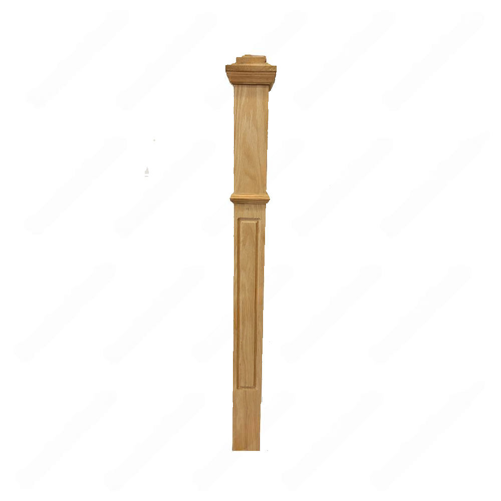 PF107 F7 Fluted 3, 3-1/2,4 Unfinished Red Oak Square stair Post