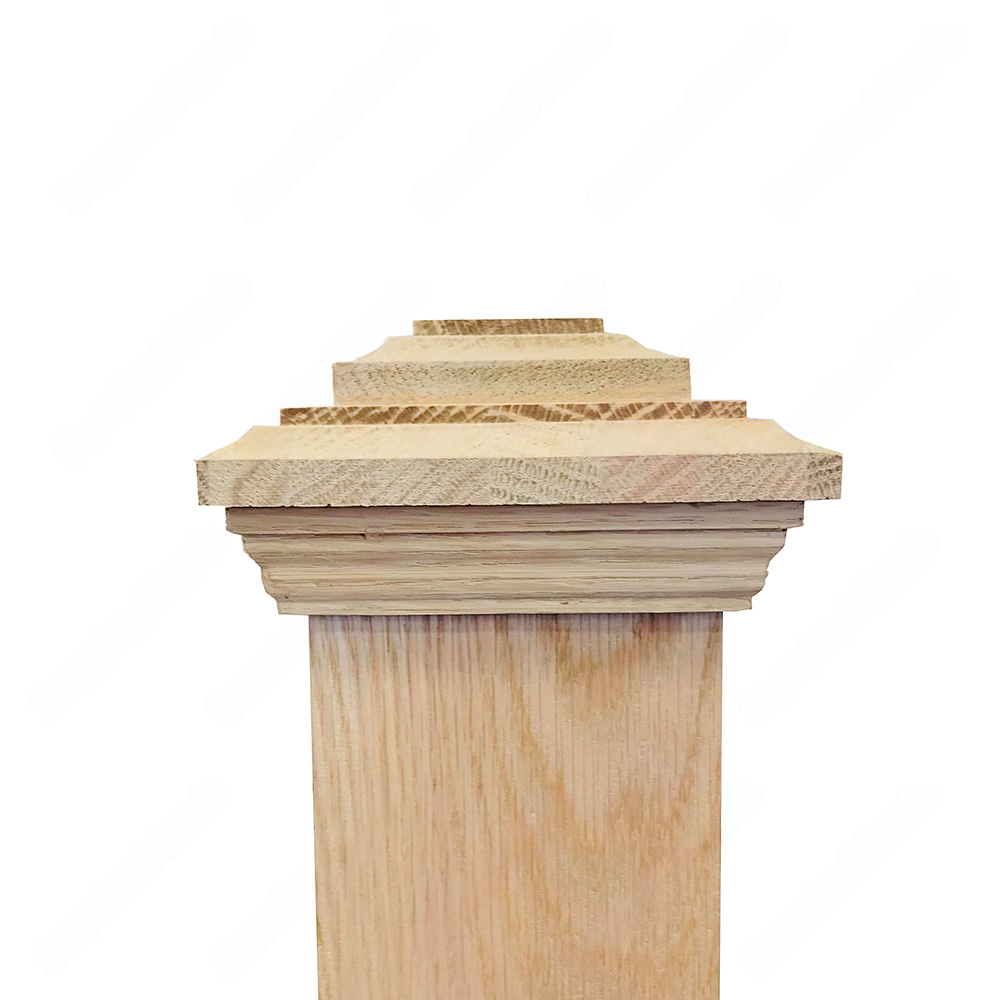 PF107 F7 Fluted 3, 3-1/2,4 Unfinished Red Oak Square stair Post