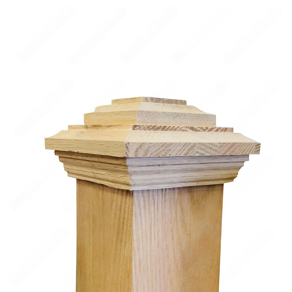 PF107 F7 Fluted 3, 3-1/2,4 Unfinished Red Oak Square stair Post