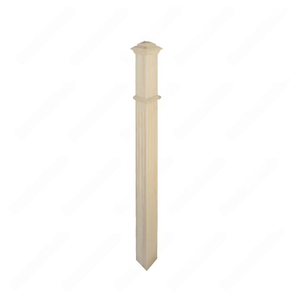 PF201 F1 Fluted 3 1/2*48 Unfinished Maple Square stair Post