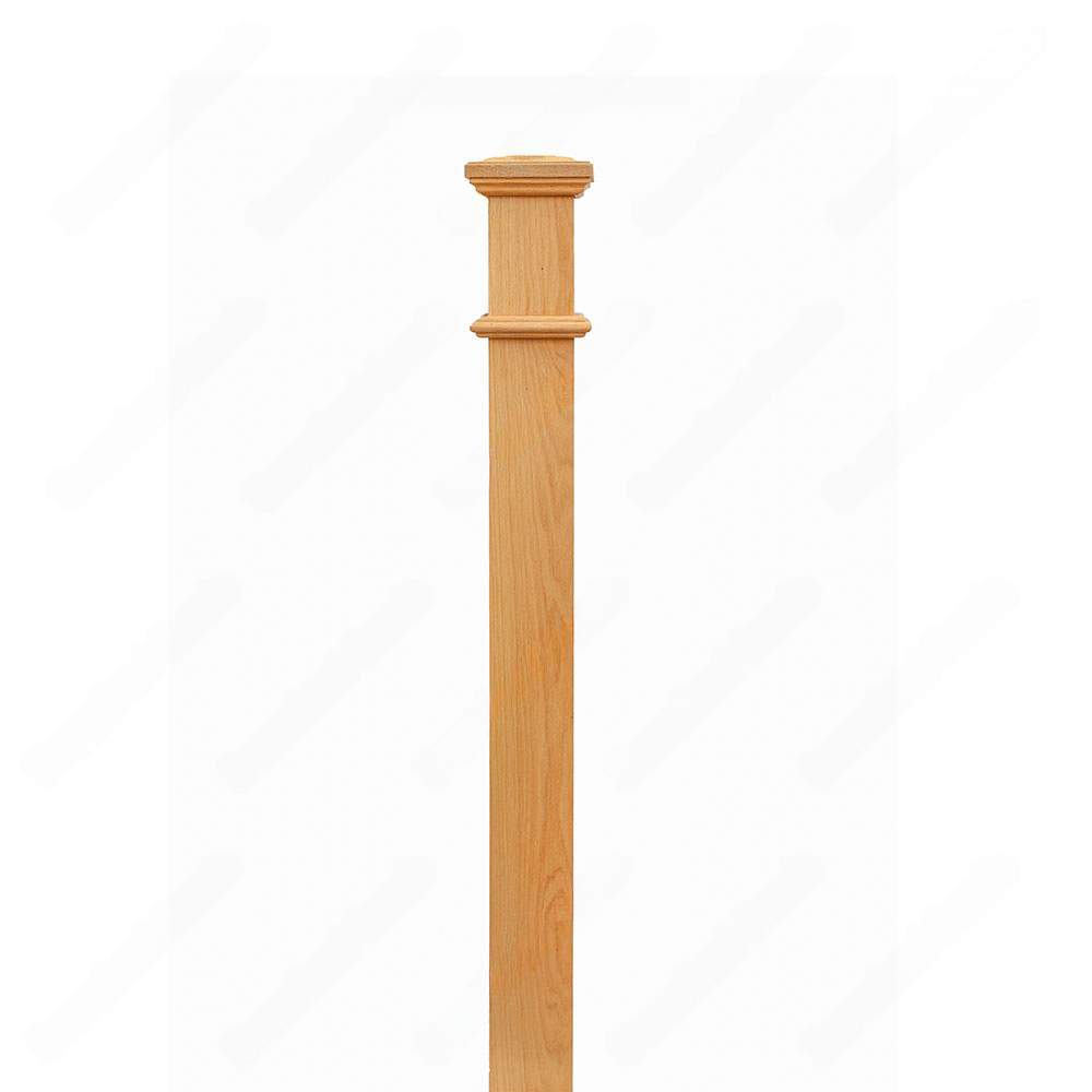 PM103 F1260 Unfinished Red Oak Modern Stair Post