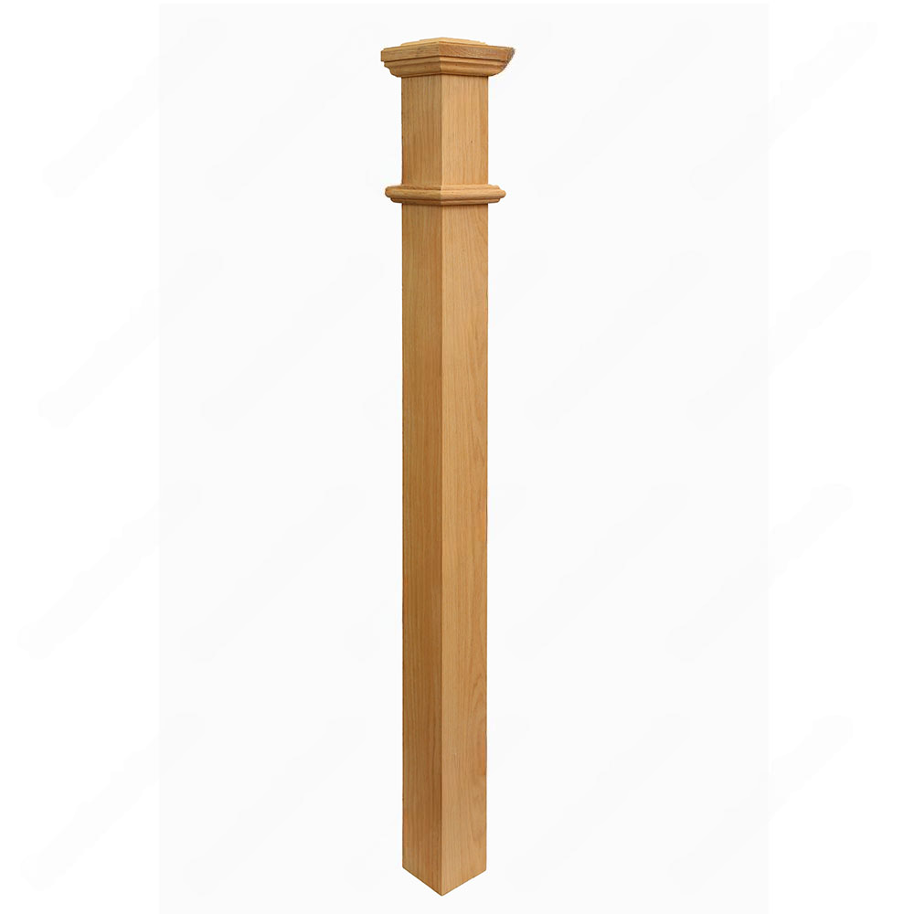 PM103 F1260 Unfinished Red Oak Modern Stair Post