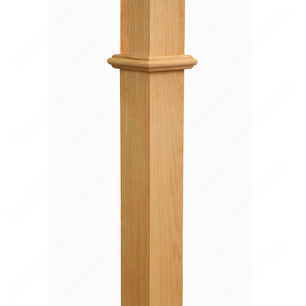 PM103 F1260 Unfinished Red Oak Modern Stair Post
