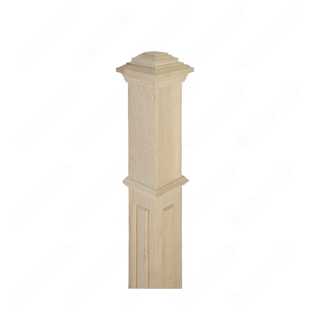 PF207 F7 Embosed 3 1/2*48 Unfinished Maple Stair Post
