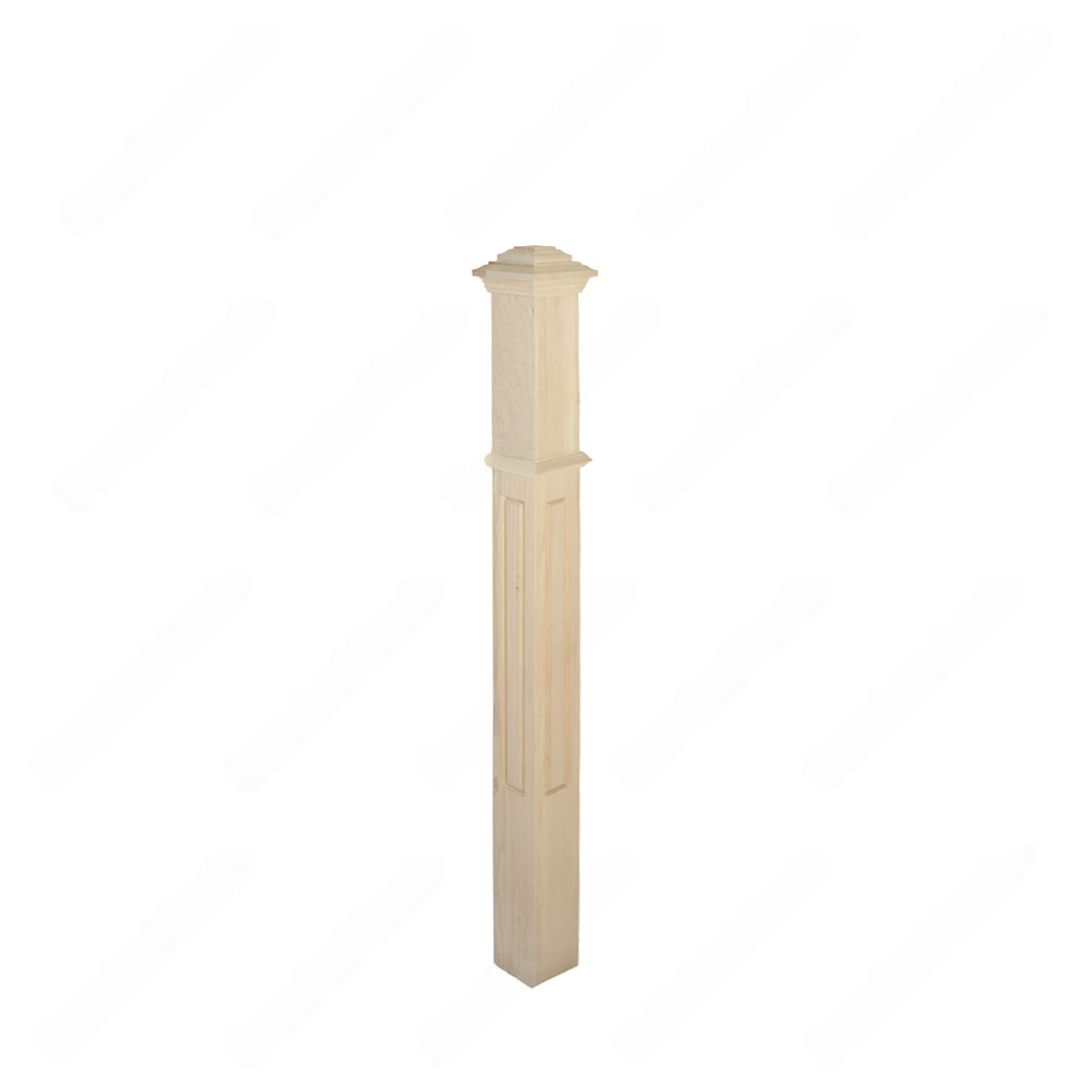 PF207 F7 Embosed 3 1/2*48 Unfinished Maple Stair Post