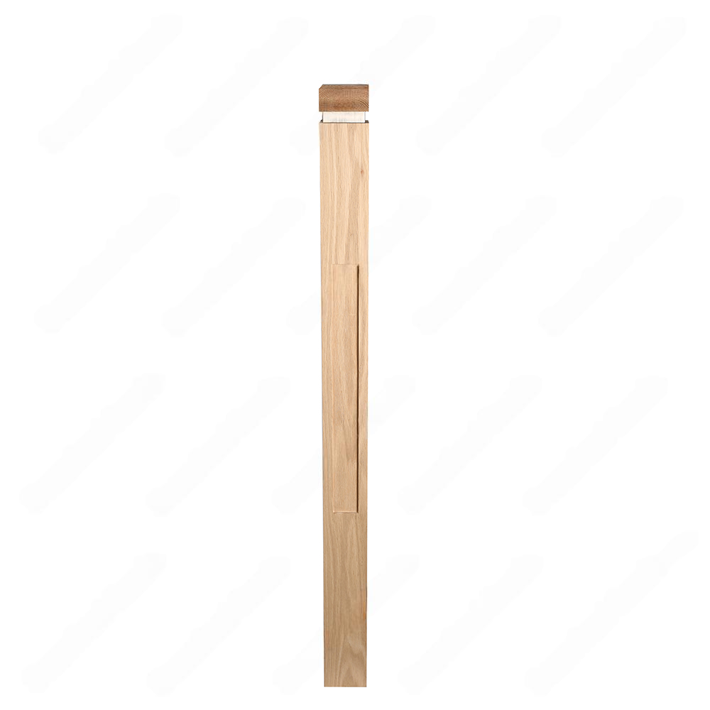 PM301 1265 Unfinished White Oak Stair Post (Available in Metal Frame)
