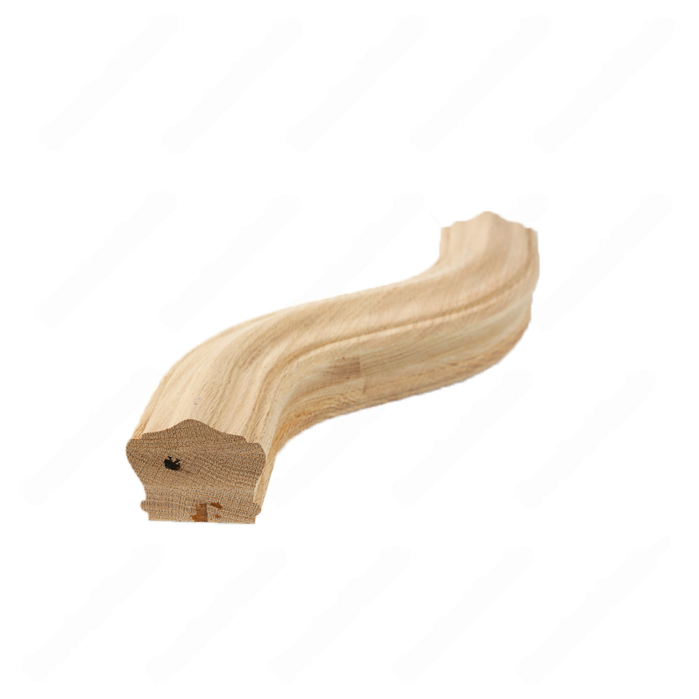 F103 HA-22 S Shape 6 Right Turn Unfinished Red Oak | Maple Handrail Accessory