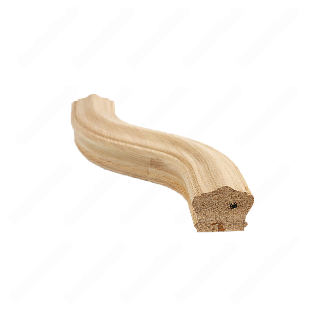 F102 HA-22 S Shape 3 Left Turn Unfinished Red Oak | Maple Handrail Accessory
