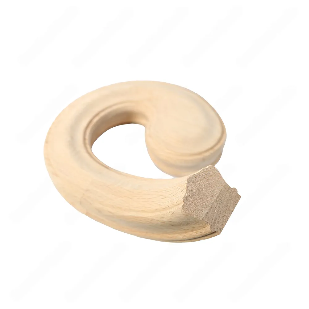 F104 HA-30 Volute Left Turn Unfinished Red Oak | Maple Handrail Accessory