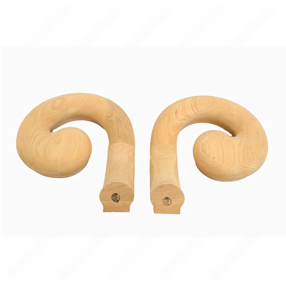 F104 HB-30 Volute Left Turn Unfinished Red Oak | Maple Handrail Accessory
