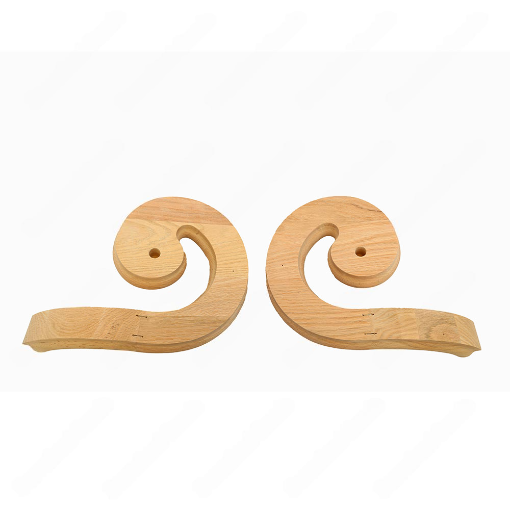 F104 HB-30 Volute Left Turn Unfinished Red Oak | Maple Handrail Accessory