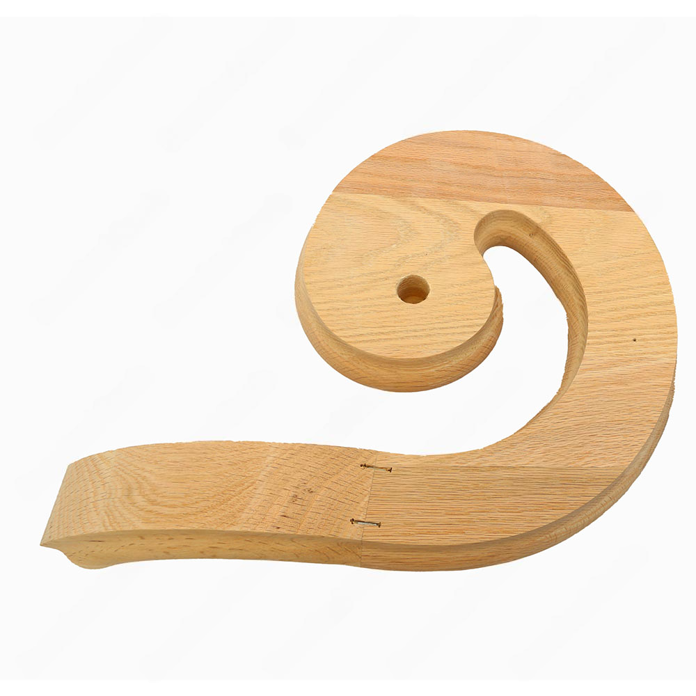 F104 HB-30 Volute Left Turn Unfinished Red Oak | Maple Handrail Accessory