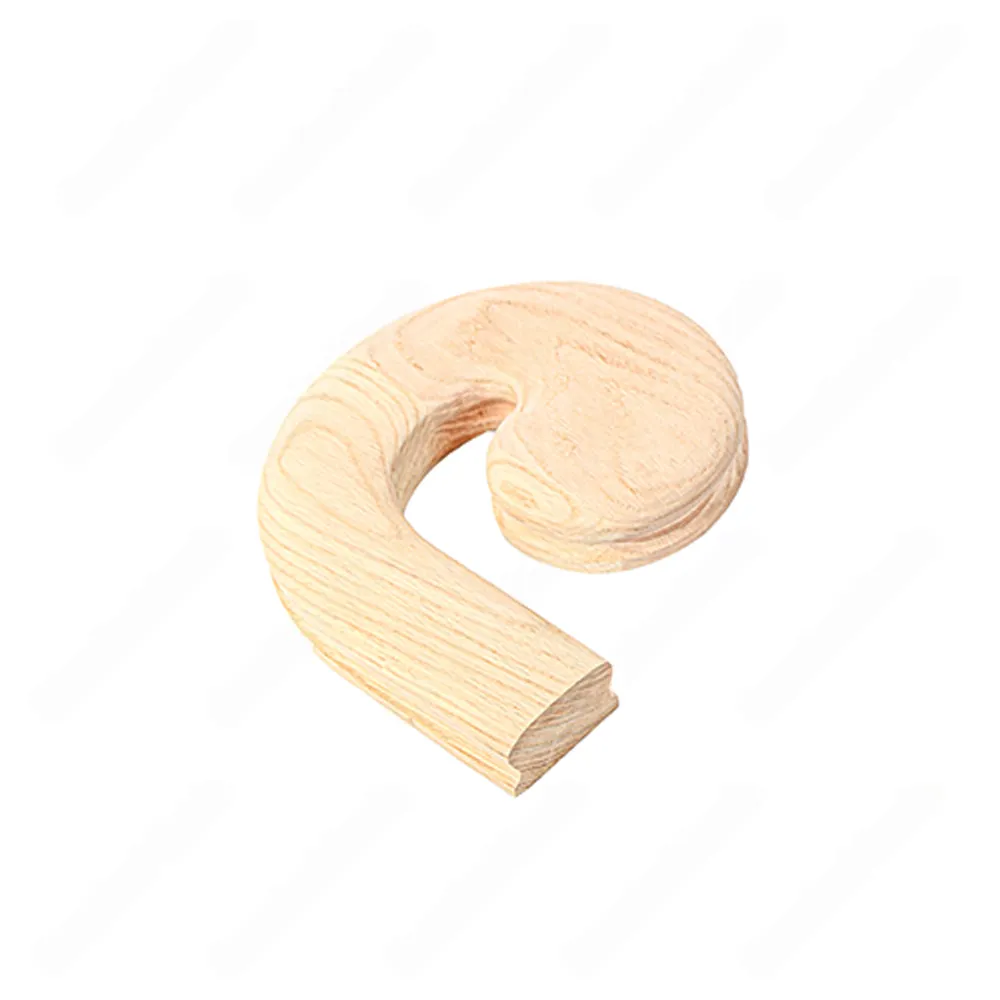 F104 HC-30 Volute Left Turn Unfinished Red Oak | Maple Handrail Accessory