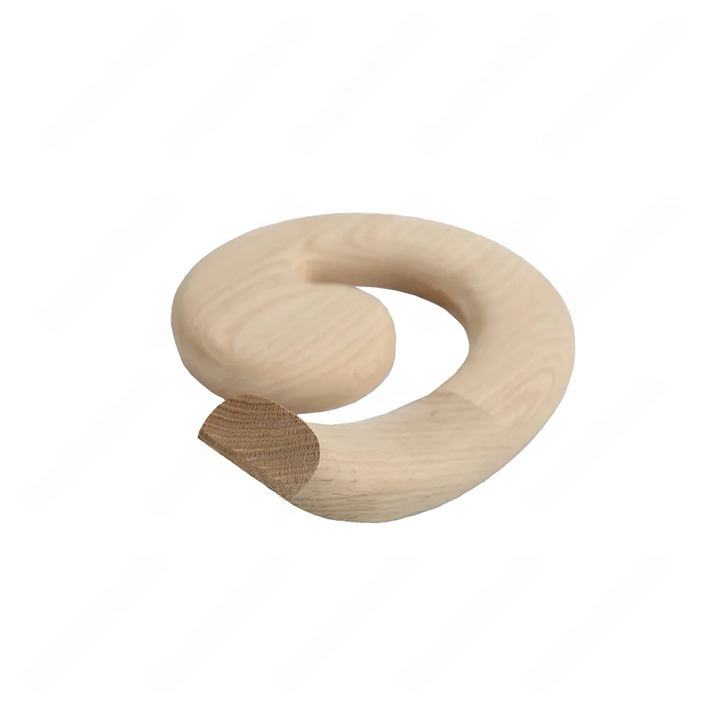 F105 HF-35 Volute Right Turn Unfinished Red Oak | Maple Handrail Accessory