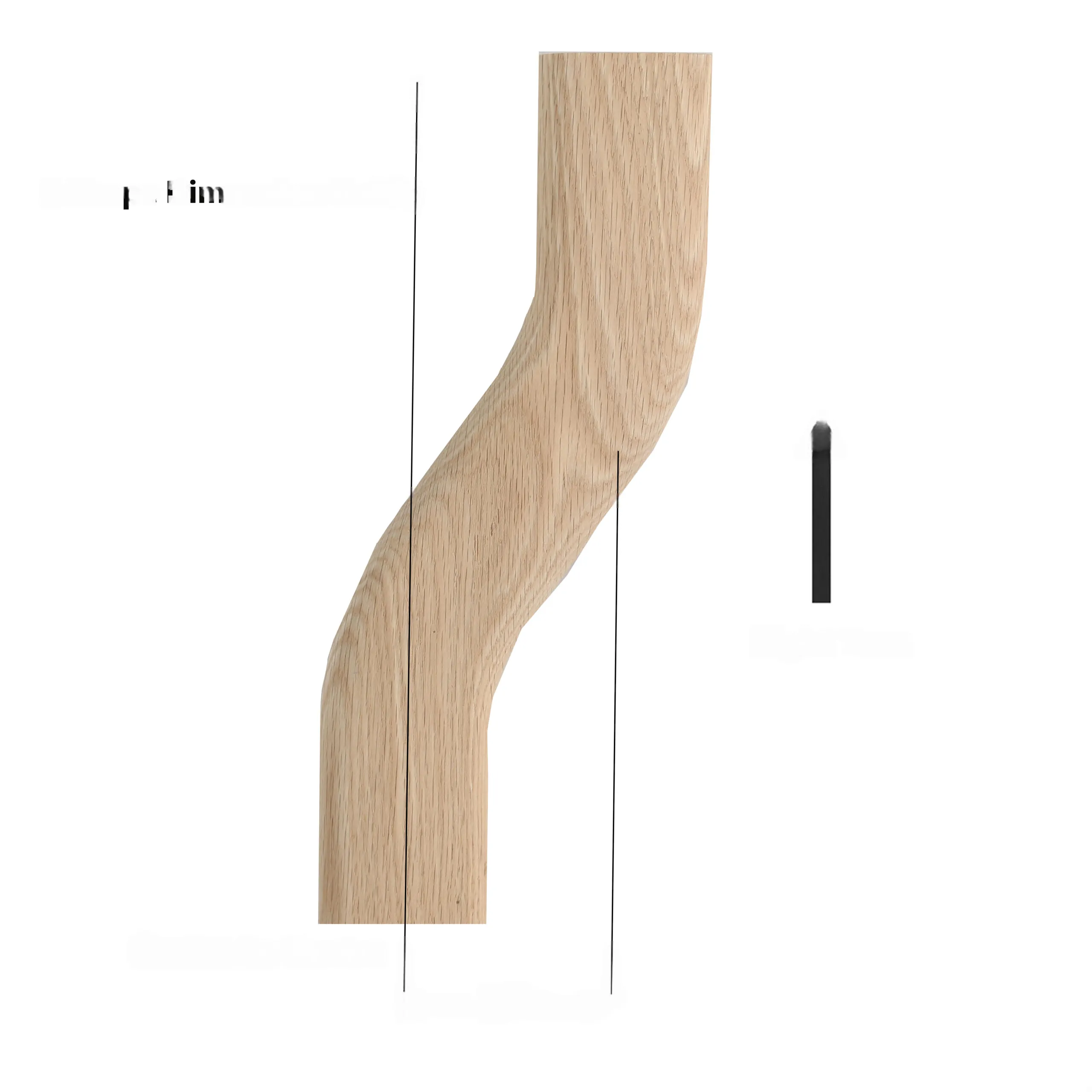 F103 HF-22 S Shape 6 Right Turn Unfinished Red Oak | Maple Handrail Accessory