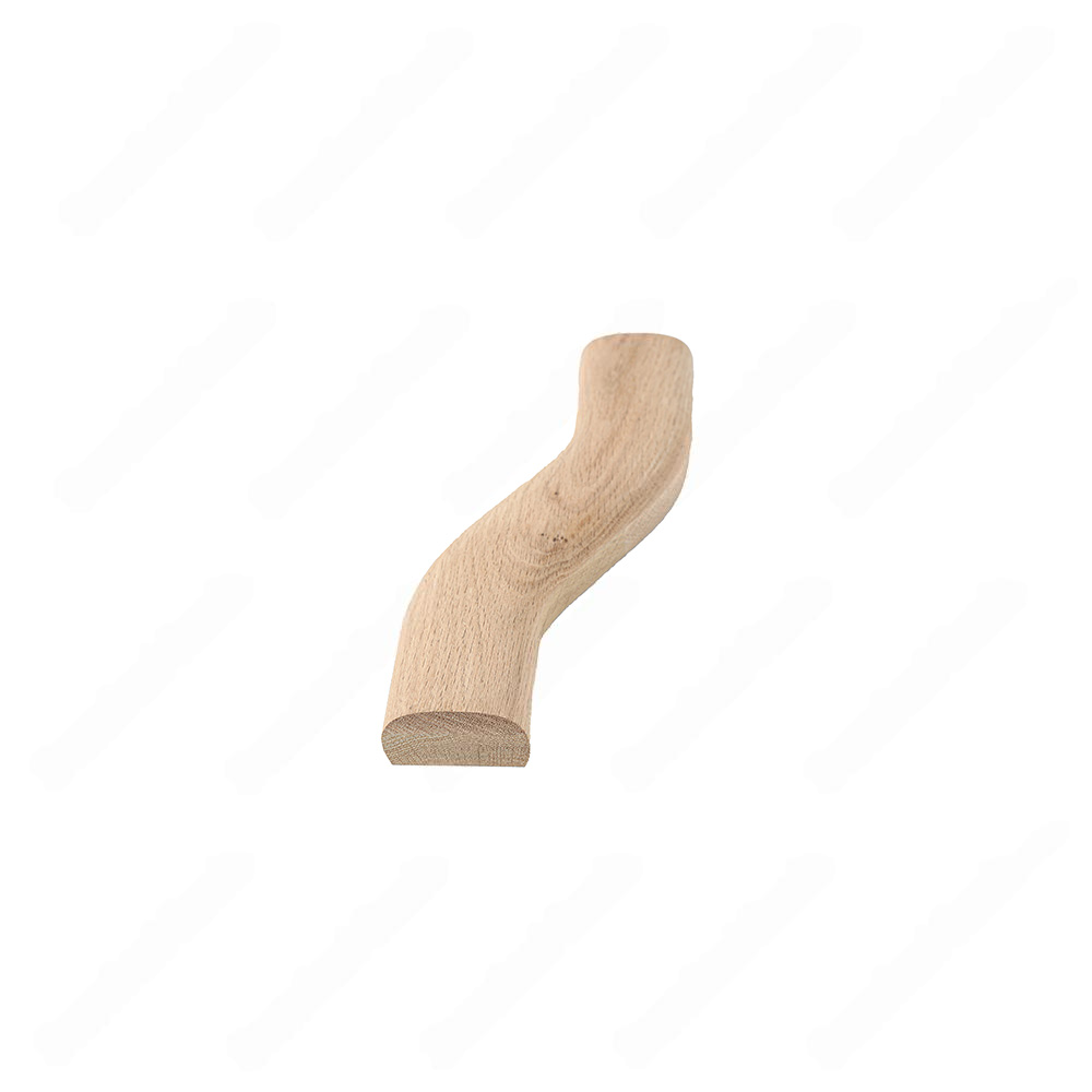 F103 HF-22 S Shape 6 Right Turn Unfinished Red Oak | Maple Handrail Accessory