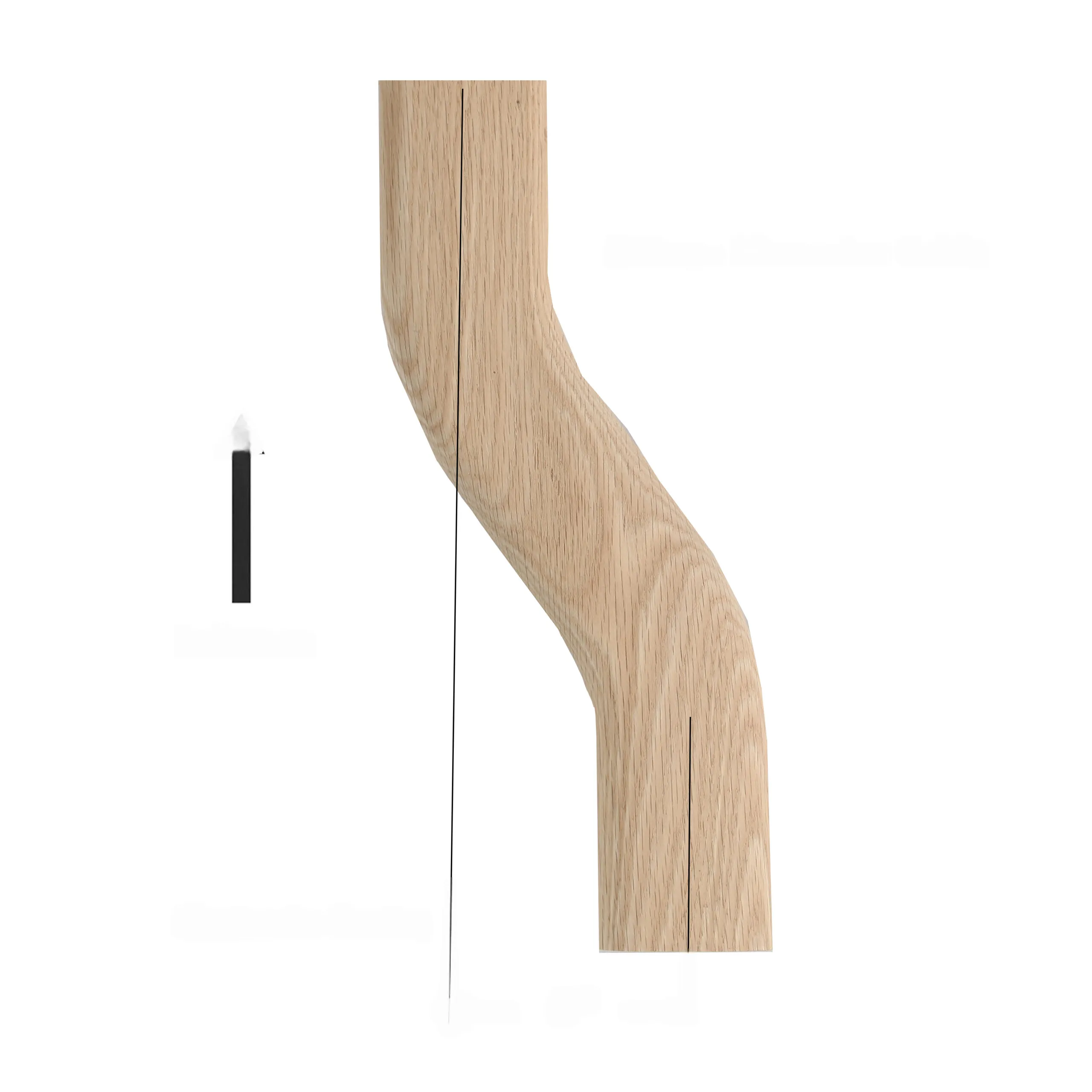 F102 HF-22 S Shape 6 Left Turn Unfinished Red Oak | Maple Handrail Accessory