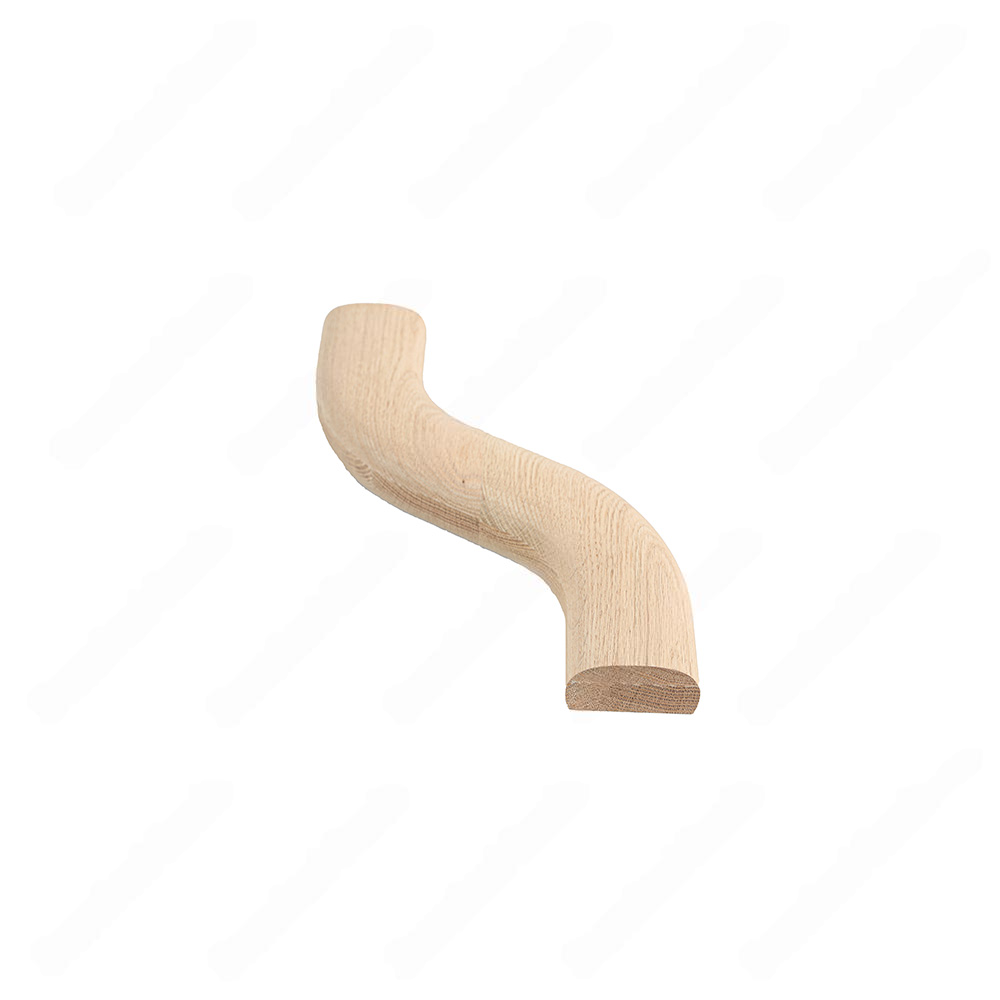 F102 HF-22 S Shape 6 Left Turn Unfinished Red Oak | Maple Handrail Accessory
