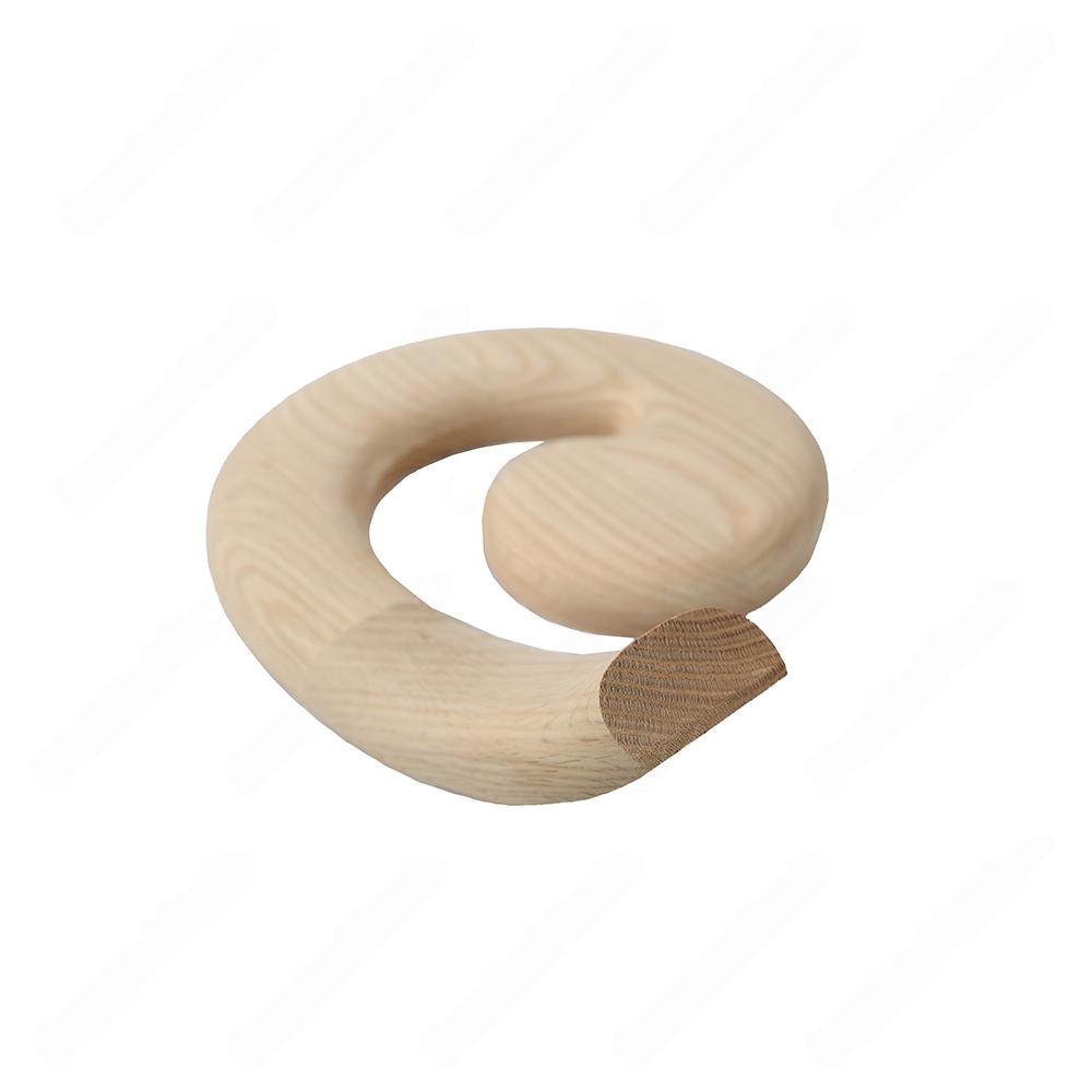 F104 HF-30 Volute Left Turn Unfinished Red Oak | Maple Handrail Accessory