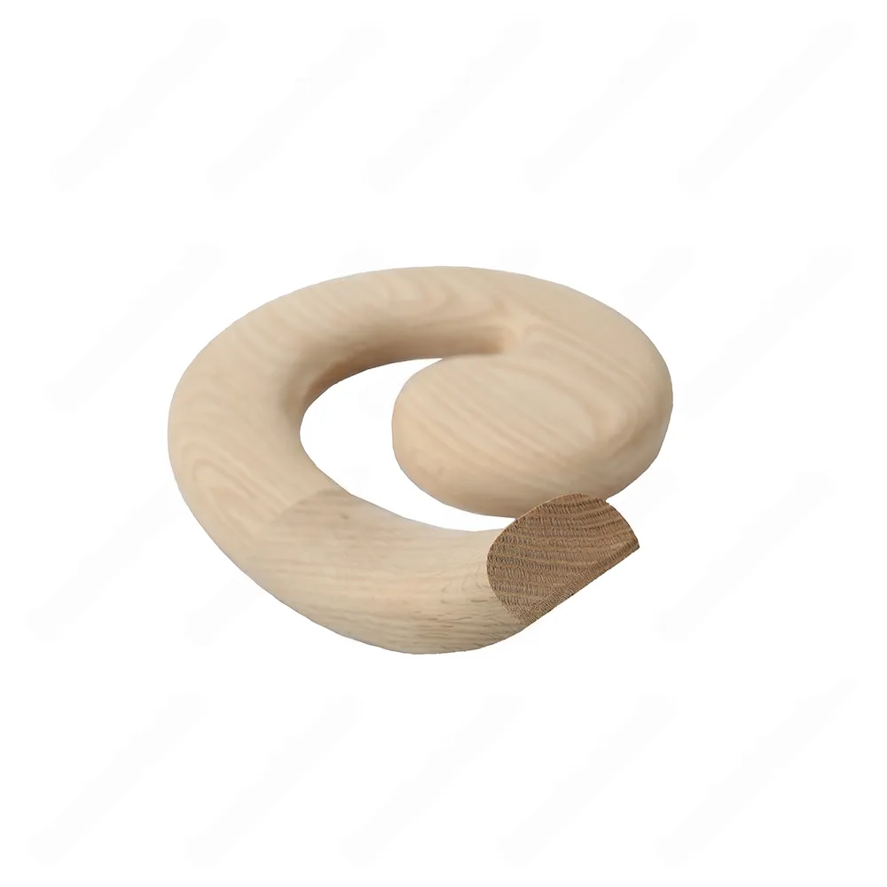 F104 HF-30 Volute Left Turn Unfinished Red Oak | Maple Handrail Accessory