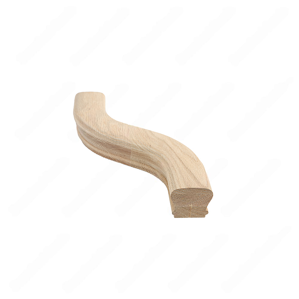 F102 HK-22 S Shape 6 Left Turn Unfinished Red Oak | Maple Handrail Accessory