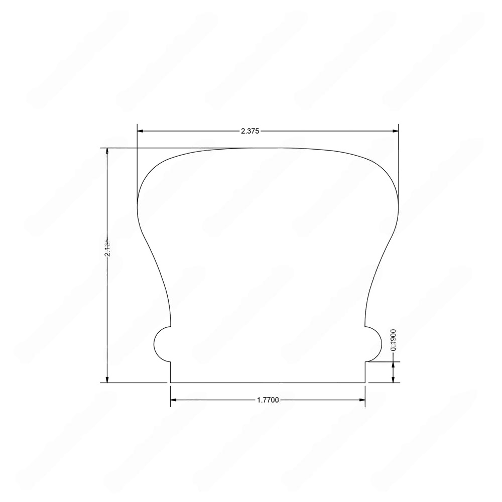 H201 HK 2 3/8*2 1/8 Flat Handrail Maple