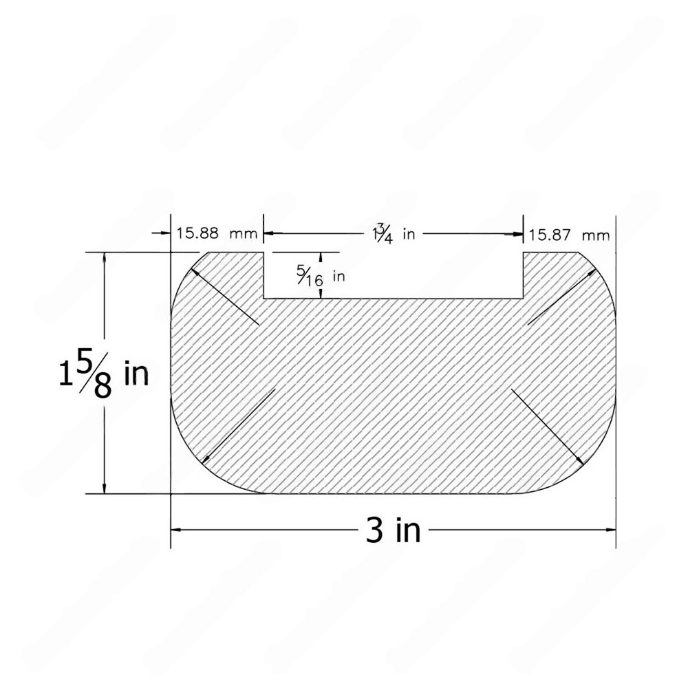 H101 HE 3*1 5/8 1-3/4Grooved Handrail Red Oak