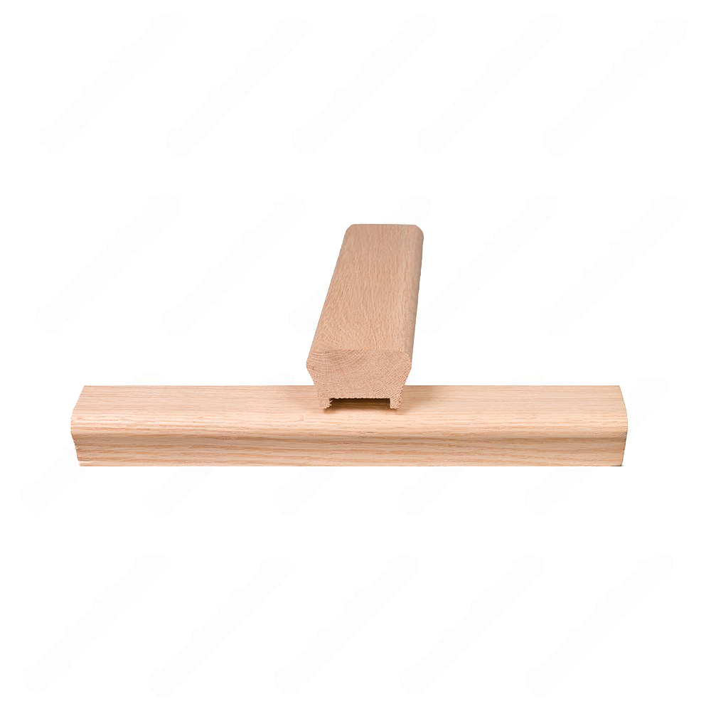 H101 HR 3*1 25/32 1 3/4 Grooved Handrail Red Oak