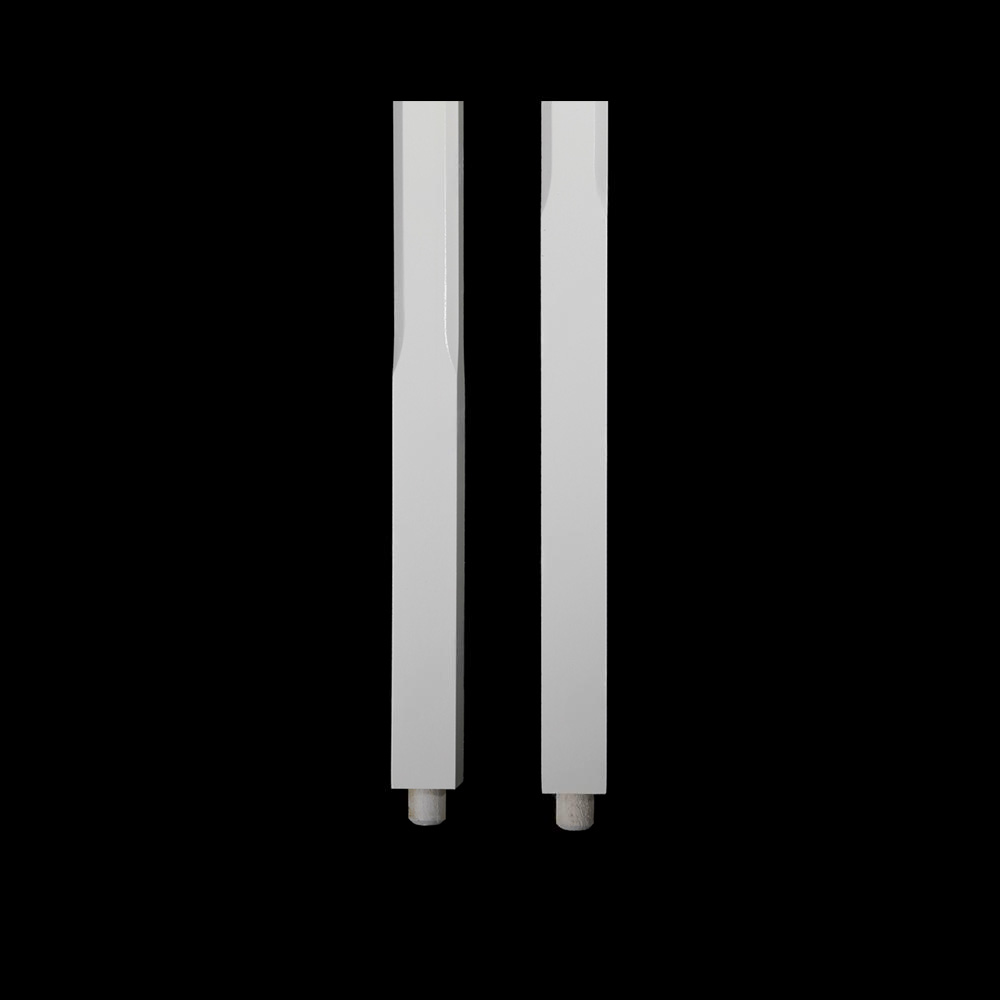 F4-33 1-1/4 Chamfered Primed White Wooden Spindle, available in 36, 39, 42