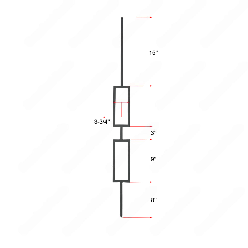 V-6.4-STB 1/2*44 Satin Black Iron Balusters(1/2 Tube)