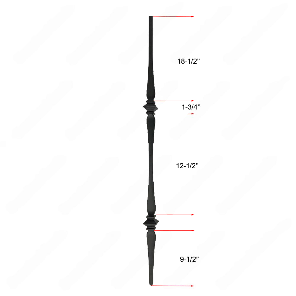 V-42-STB 1/2*44 Satin Black Iron Balusters(1/2 Tube)