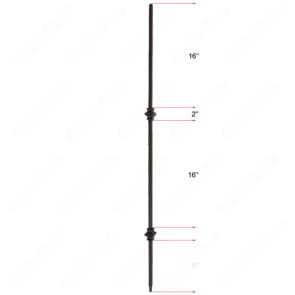 V-61-STB 1/2*44 Satin Black Iron Balusters(1/2 Tube)