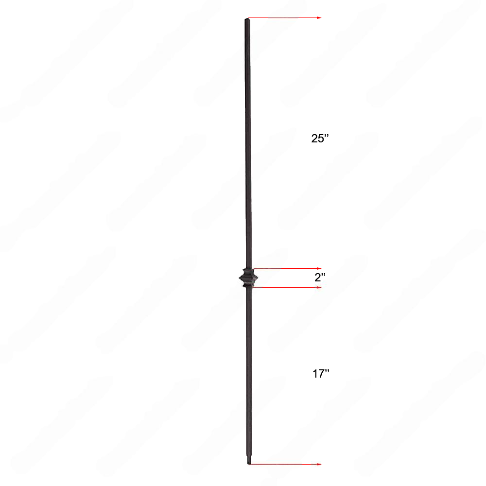 V-60-STB 1/2*44 Satin Black Iron Balusters(1/2 Tube)