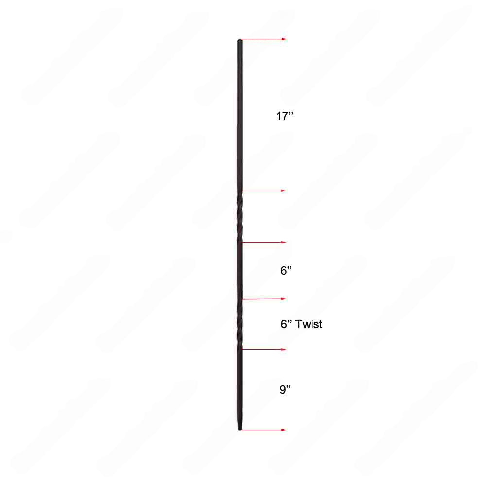V-03-STB 1/2*44 Satin Black Iron Balusters(1/2 Tube)