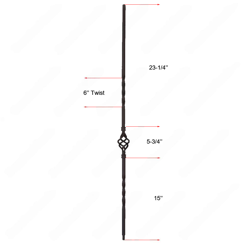 V-04-STB 1/2*44 Satin Black Iron Balusters(1/2 Tube)