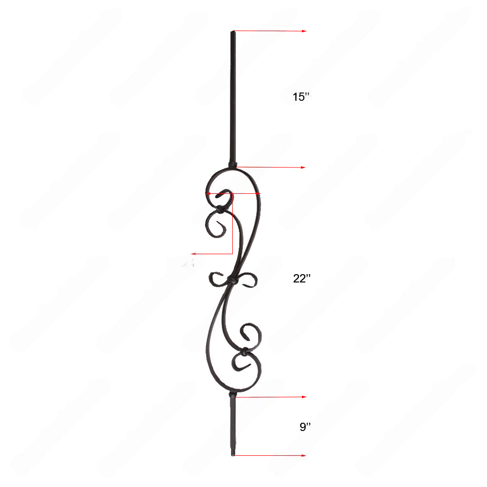 V-56-STB 1/2*44 Satin Black Iron Balusters(1/2 Tube)