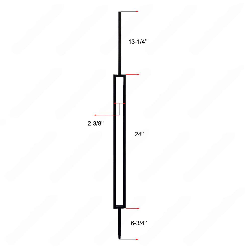 V-6.35-STB 1/2*44 Satin Black Iron Balusters(1/2 Tube)