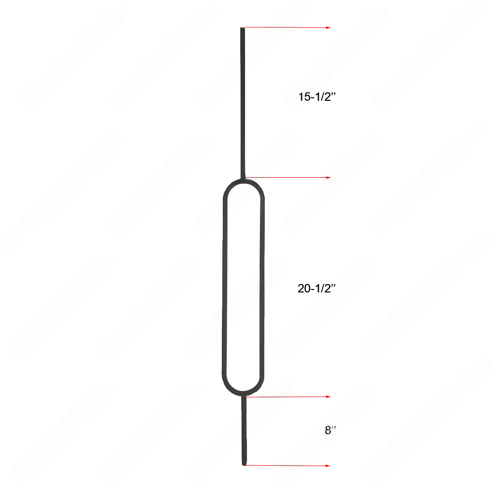 V-6.2-STB 1/2*44 Satin Black Iron Balusters(1/2 Tube)