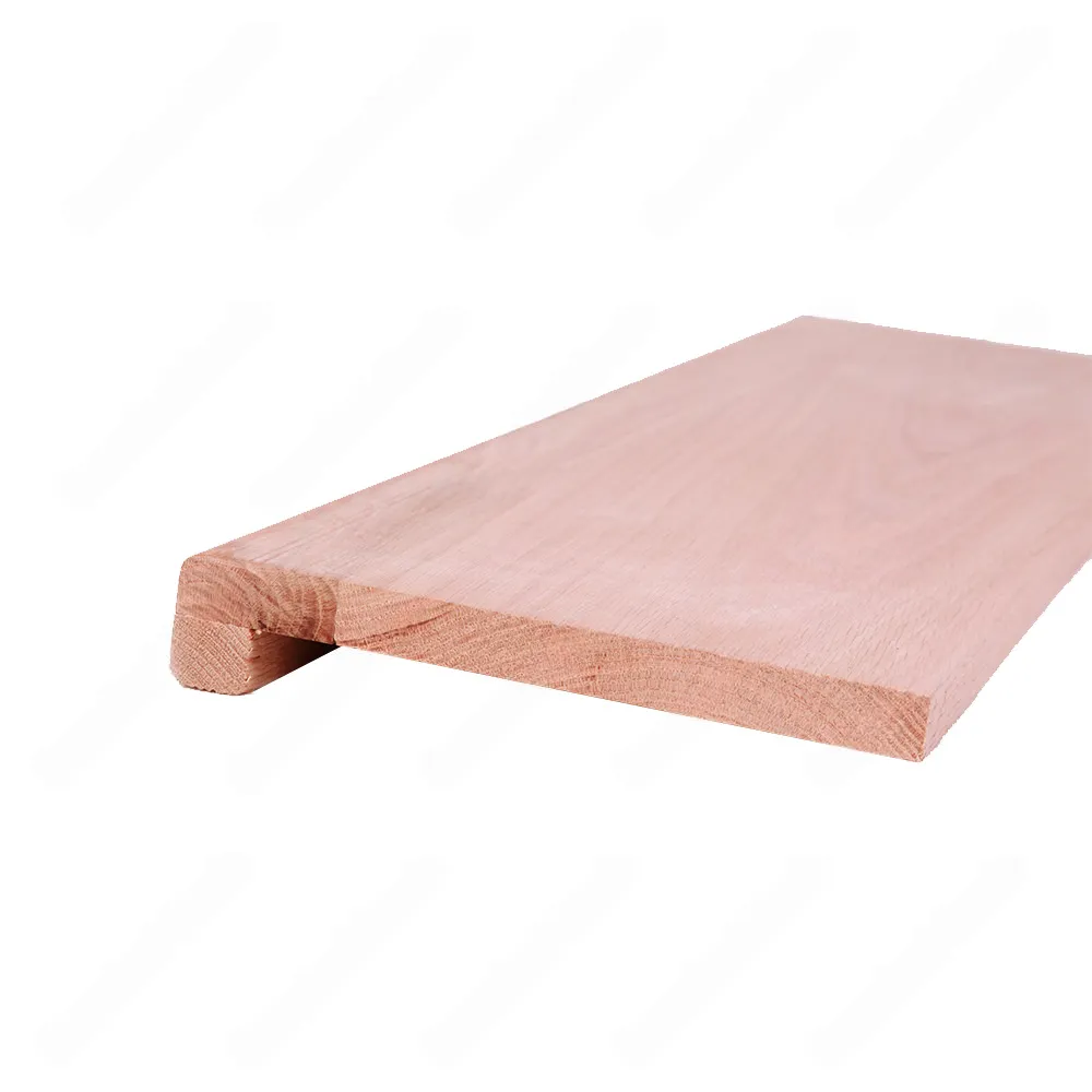 36" 42", 48" Open Left Square Edge Natural Red Oak Stair Tread