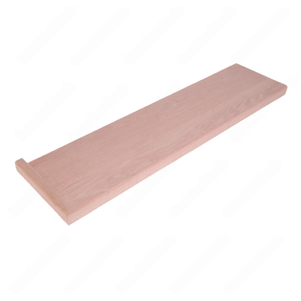 36" 42", 48" Open Left Square Edge Natural Red Oak Stair Tread