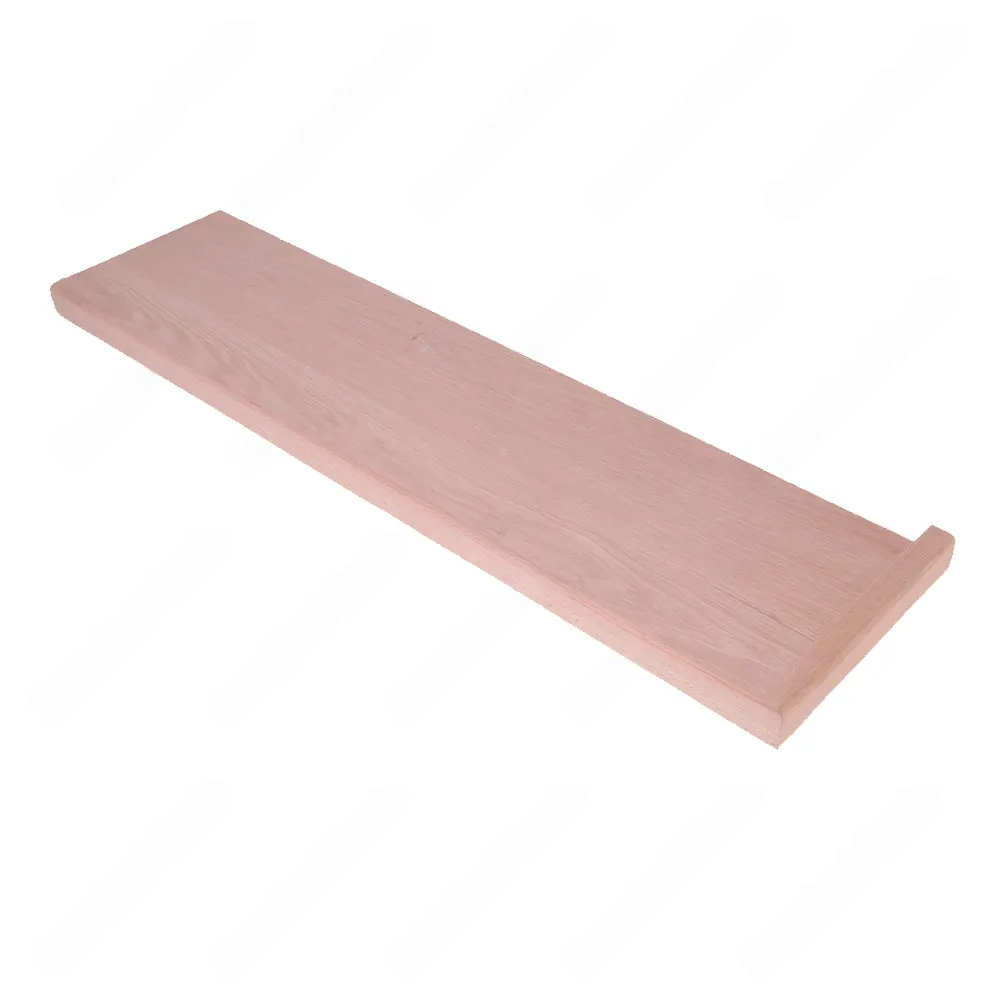 36" 42", 48" Open Right Square Edge Natural Red Oak Stair Tread