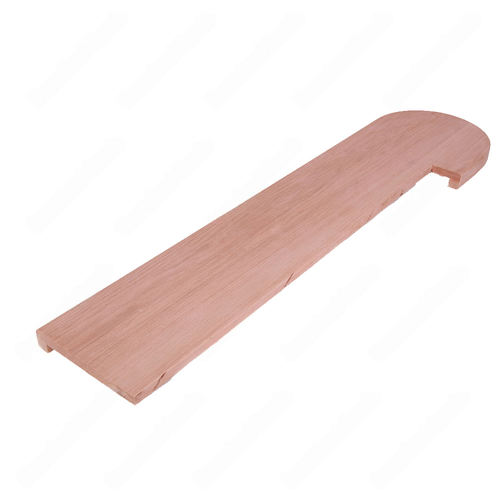 Unfinished Square Edge Open Left Natural Red Oak Bullnose Step