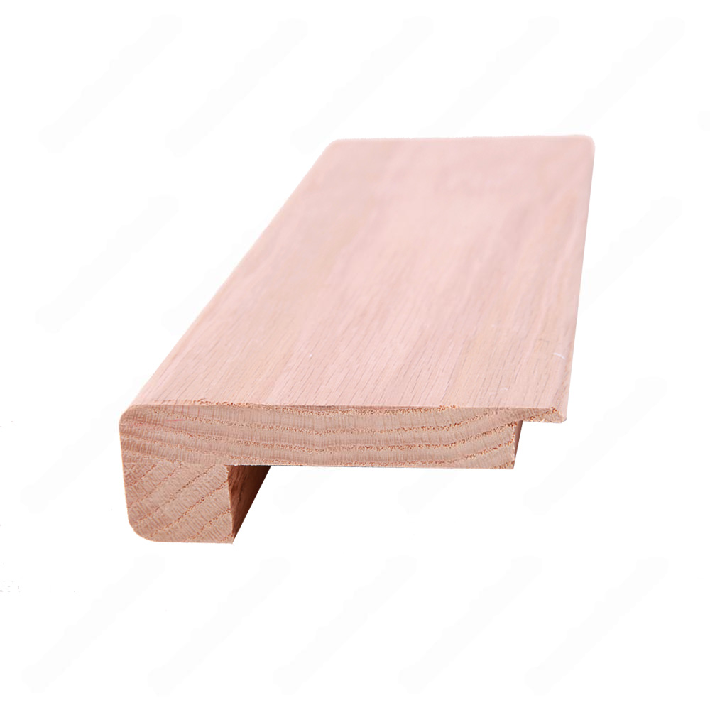 4 1/2" * 1/2" Unfinished Square Edge Natural Red Oak Overlap Nosing