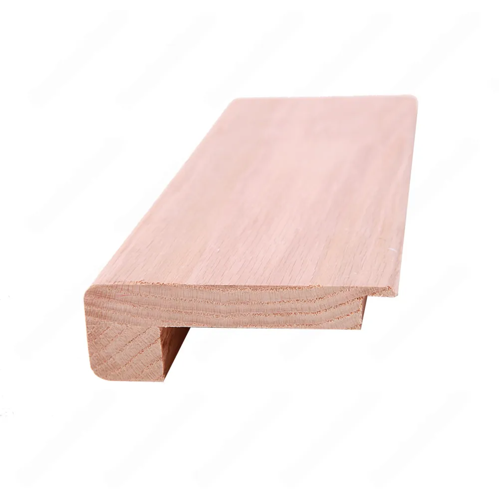 4 1/2" * 1/2" Unfinished Square Edge Natural Red Oak Overlap Nosing